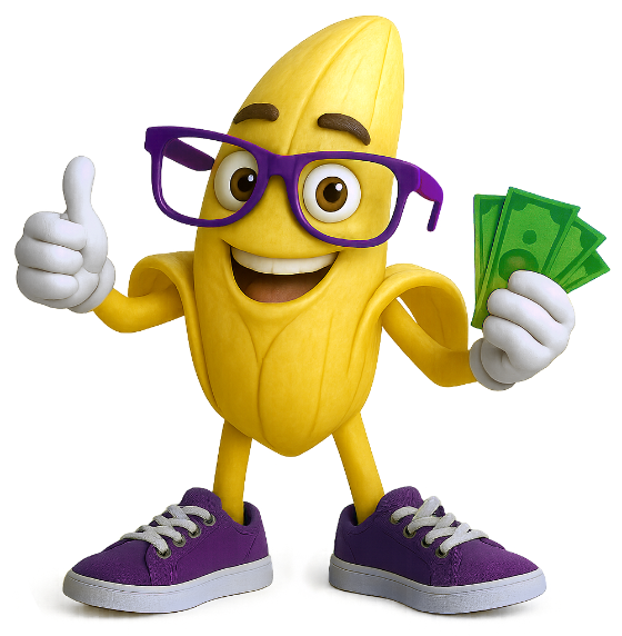 Bebo holding cash with a thumbs up